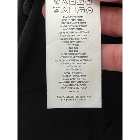 EUC Michael Kors Black Knee Length Dress with Bell Sleeves White piping accent - Picture 6 of 8